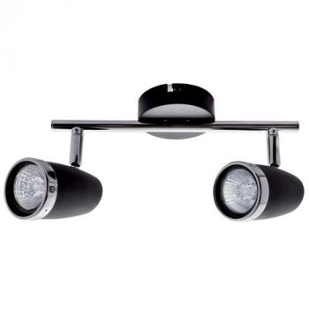 Brightstar S064/2 BLACK Black and Polished Chrome Spotlight
