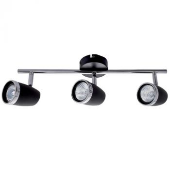 Brightstar S064/3 BLACK Black and Polished Chrome Spotlight