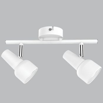 Brightstar S166/2 MATT WH Matt White and Polished Chrome Spotlight