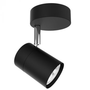 Brightstar S167/1 MATT BK Matt Black and Polished Chrome Spotlight