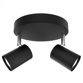 Brightstar S167/2 MATT BK Matt Black and Polished Chrome Spotlight