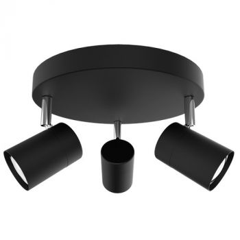 Brightstar S167/3 MATT BK Matt Black and Polished Chrome Spotlight