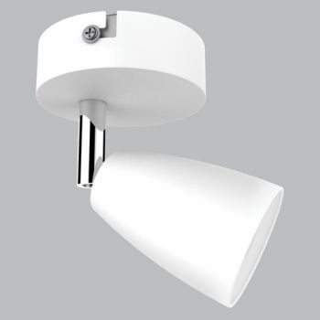 Brightstar S169/1 MATT WH Matt White and Polished Chrome Spotlight