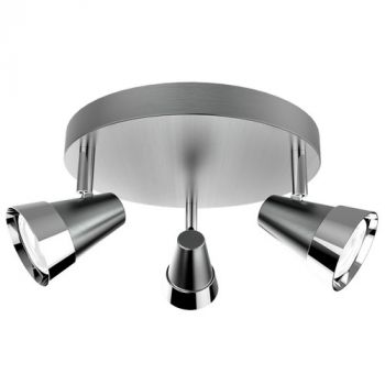 Brightstar S171/3 SATIN Satin Chrome and Polished Chrome Spotlight