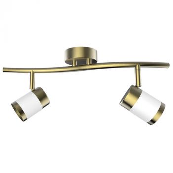 Brightstar S172/2 BRASS/WH Matt White and Satin Brass Spotlight