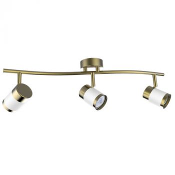 Brightstar S172/3 BRASS/WH Matt White and Satin Brass Spotlight