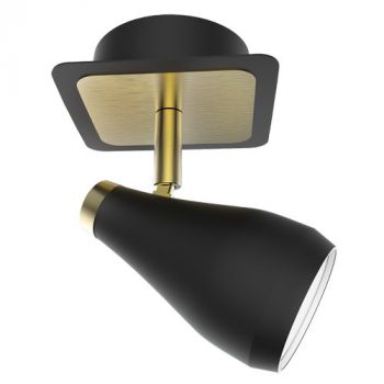 Brightstar S173/1 BK/BRASS Matt Black and Satin Brass Spotlight