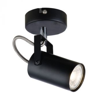 Brightstar S400/1 BLACK Black Metal and Polished Chrome Spotlight