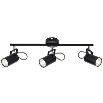 Brightstar S400/3 BLACK Black Metal and Polished Chrome Spotlight