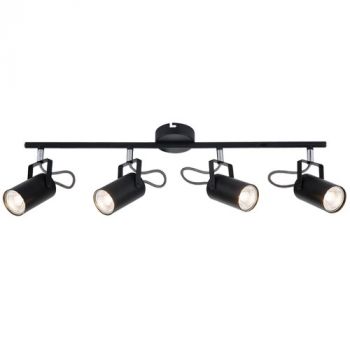 Brightstar S400/4 BLACK Black Metal and Polished Chrome Spotlight