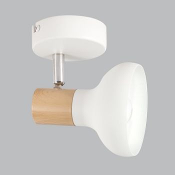 Brightstar S401/1 WHITE White Metal with Wood Finish and Polished Chrome
