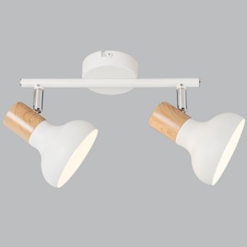 Brightstar S401/2 WHITE White Metal with Wood Finish and Polished Chrome