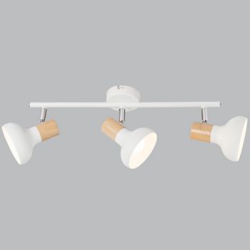 Brightstar S401/3 WHITE White Metal with Wood Finish and Polished Chrome