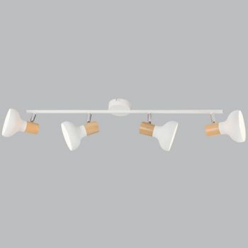 Brightstar S401/4 WHITE White Metal with Wood Finish and Polished Chrome
