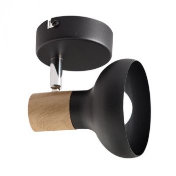 Brightstar S402/1 BLACK Black Metal with Wood Finish and Polished Chrome