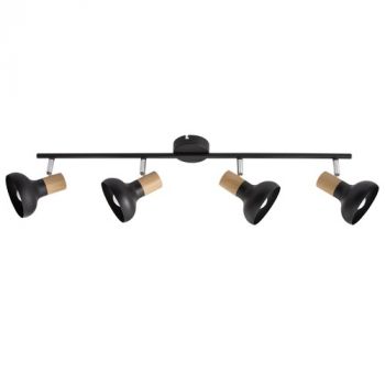 Brightstar S402/4 BLACK Black Metal with Wood Finish and Polished Chrome