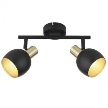 Brightstar S417/2 BK/GD Metal 2 x E14 Spotlight Black and Gold