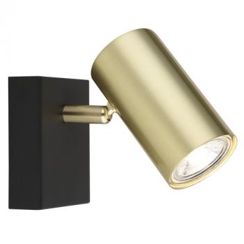 Brightstar S418/1 BK/GD Metal GU10 Spotlight Black and Gold