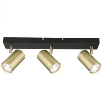 Brightstar S418/3 BK/GD Metal 3 x GU10 Spotlight Black and Gold
