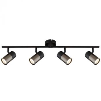 Brightstar S422/4 BLACK Metal Spotlight with Moveable Arms 4 x GU10 Black 600mm