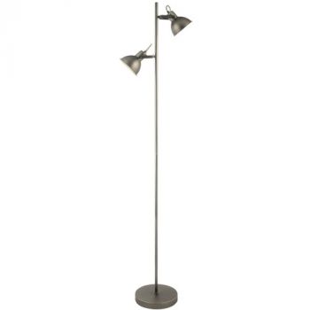 Brightstar SL062 SILVER Matt Antique Silver 2 Light Floor Lamp