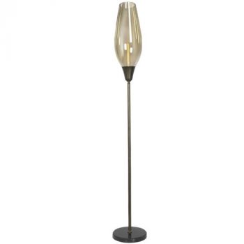 Brightstar SL081 COGNAC Metal Floor Lamp with Cognac Colour Glass