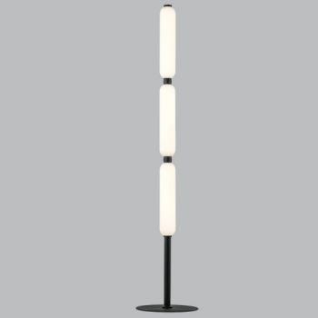 Brightstar SL402 BLACK Aluminium And Opal Glass Standing Lamp On/Off Foot Switch