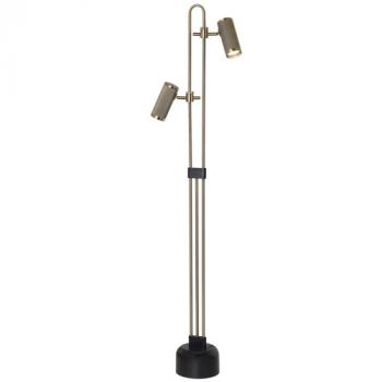 Brightstar SL440 BK/GD Metal Standing Lamp with Adjustable Heads 2 x GU10 Black and Gold