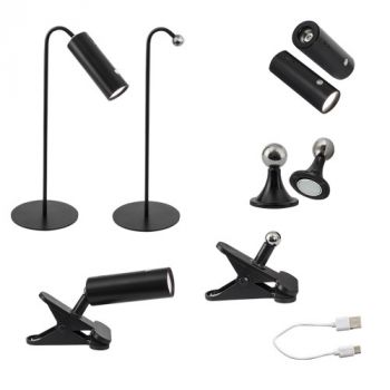 Brightstar TL003 BLACK, TL003 WHITE 3W LED Magnetic Rechargeable Light 4 in 1 with Touch Control and USB Charging Cable and Detachable Head for Multiple Applications (Multiple Colours/Finishes)