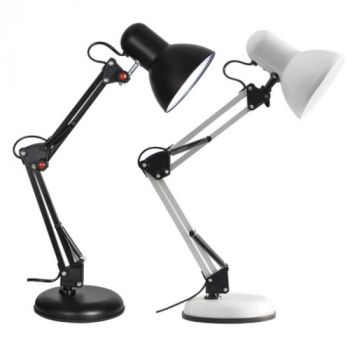 Brightstar TL053 BLACK, TL053 WHITE PVC / Metal Adjustable Desk Lamp (Multiple Colours/Finishes)
