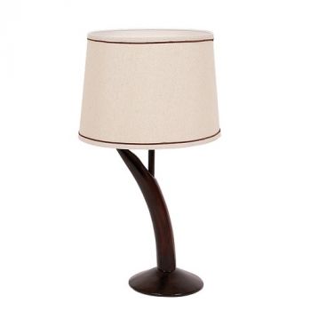 Brightstar TL067 WOOD Resin Table Lamp with Hessian Shade