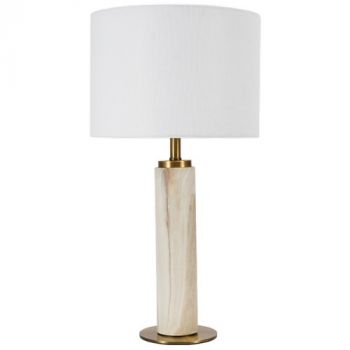 Brightstar TL101 MARBLE Marble Effect Table Lamp with White Fabric shade