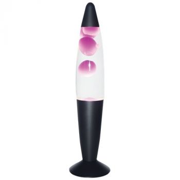 Brightstar TL111 PINK & CLEAR Lava Lamp with Matt Black Base Pink and Clear