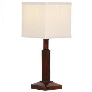 Brightstar TL117 BROWN Resin Table Lamp with Square Cream Shade
