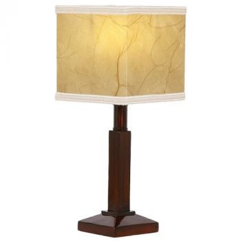 Brightstar TL118 BROWN Resin Table Lamp with Square Parchment Shade