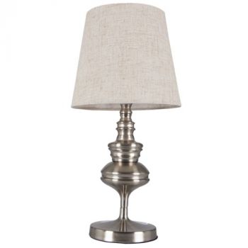 Brightstar TL180 SATIN Metal Desk Lamp with Hessian Shade