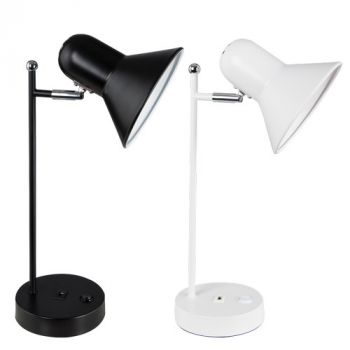 Brightstar TL186 BLACK, TL186 WHITE Metal Desk Lamp with On/Off Switch (Multiple Colours/Finishes)