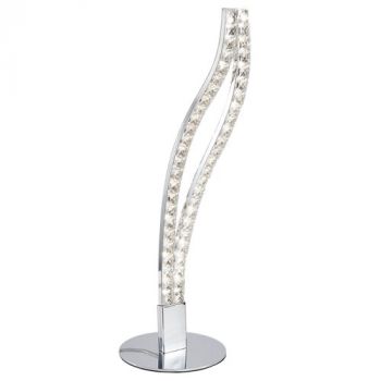 Brightstar TL200 CHROME Stainless Steel and Crystal LED Table Lamp Chrome