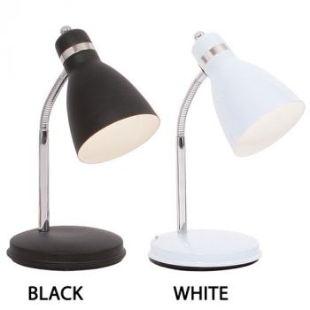 Brightstar TL310 BLACK, TL310 WHITE Metal Desk Lamp with Flexi Arm (Multiple Colours/Finishes)