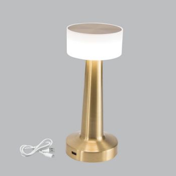 Brightstar TL666 ANTIQUE 3W Rechargeable Metal Table Lamp IP20 Antique Brass