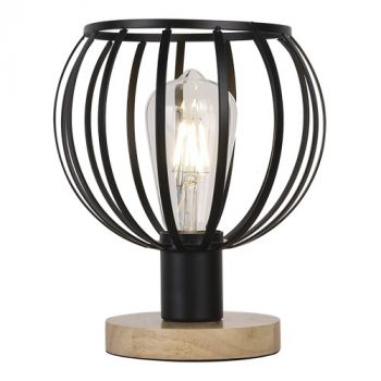 Brightstar TL675 WOOD Metal Table Lamp with Light Wood Base