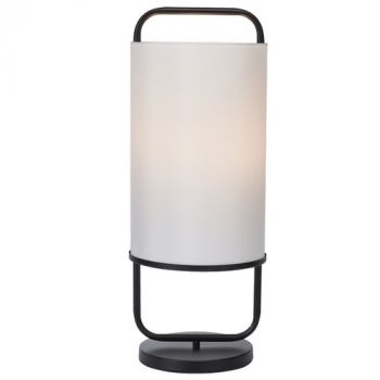 Brightstar TL681 BLACK Metal Table Lamp with White Shade