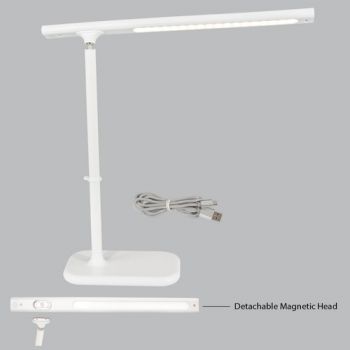 Brightstar TL687 WHITE 4W Rechargeable Multifunctional Magnetic LED Table Lamp with Touch Control and Type C USB Cable White