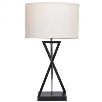 Brightstar TL695 BLACK Metal and Polished Chrome Centre Rod with Beige Shade