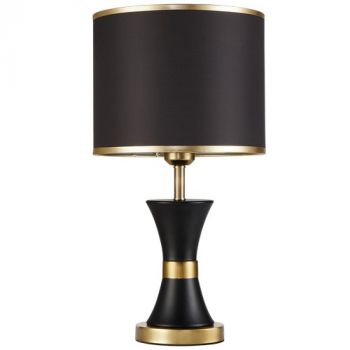 Brightstar TL698 BLACK/GOLD Metal Table Lamp with Black Shade