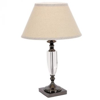 Brightstar WYN-TL802-SHADE CHROME Gun Metal and Crystal Table Lamp with Hessian (Shade Only)