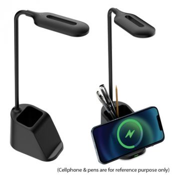 Brightstar TL824 BLACK 2W LED Table Lamp with 15W Wireless Charging, Type C Charging Cable Black