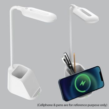 Brightstar TL825 WHITE 2W LED Table Lamp with 15W Wireless Charging, Type C Charging Cable White