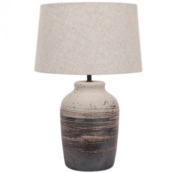Brightstar TL826 STONE Ceramic Base with Hessian Colour Fabric Shade Stone