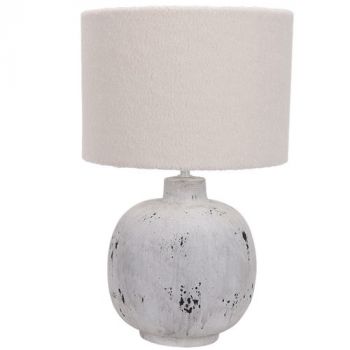 Brightstar TL829 GREY STONE Ceramic Base with Cream Fabric Shade Grey Stone